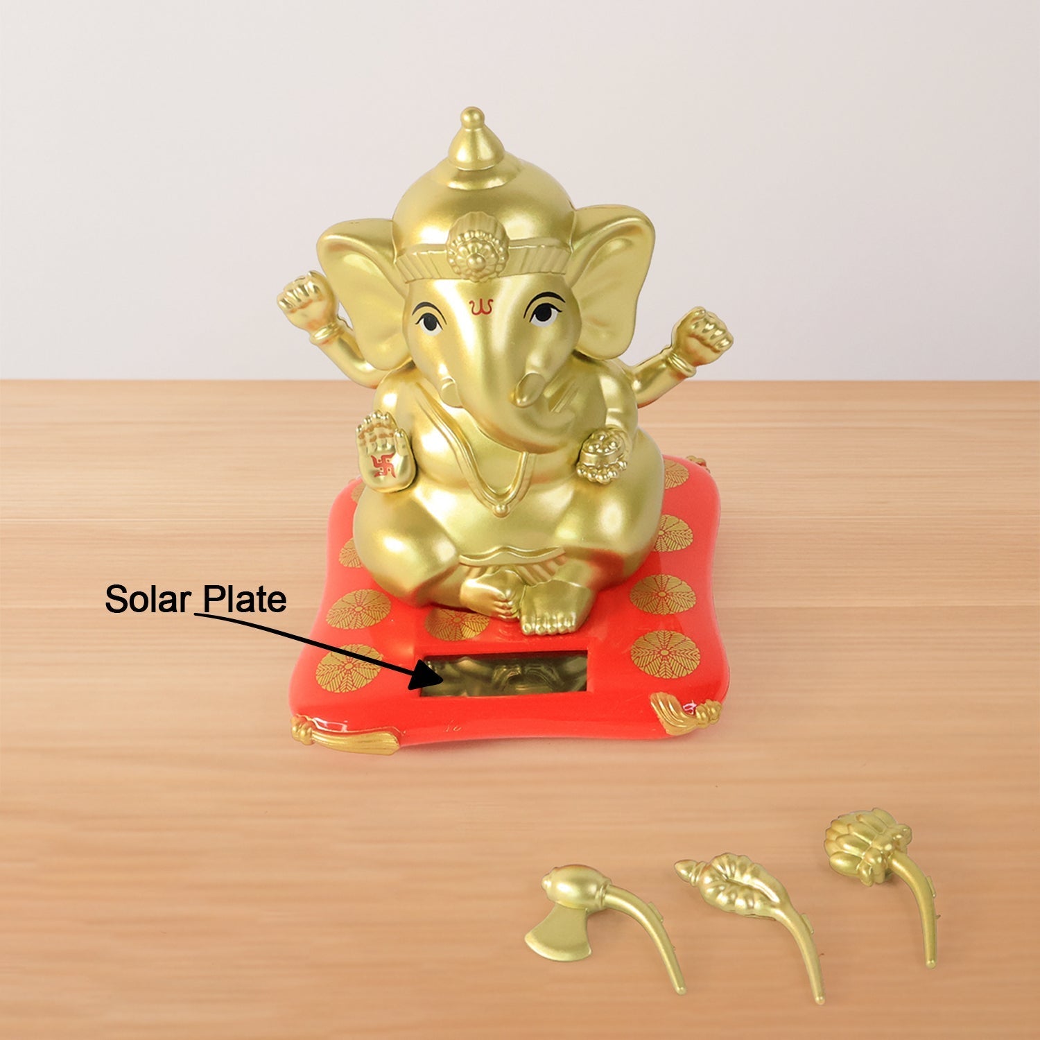 Decorative Religious Large Lord Ganesha Idol with Solar-Powered Base (1 Pc) Decorative Religious Large Lord Ganesha Idol with Solar-Powered Base (1 Pc)